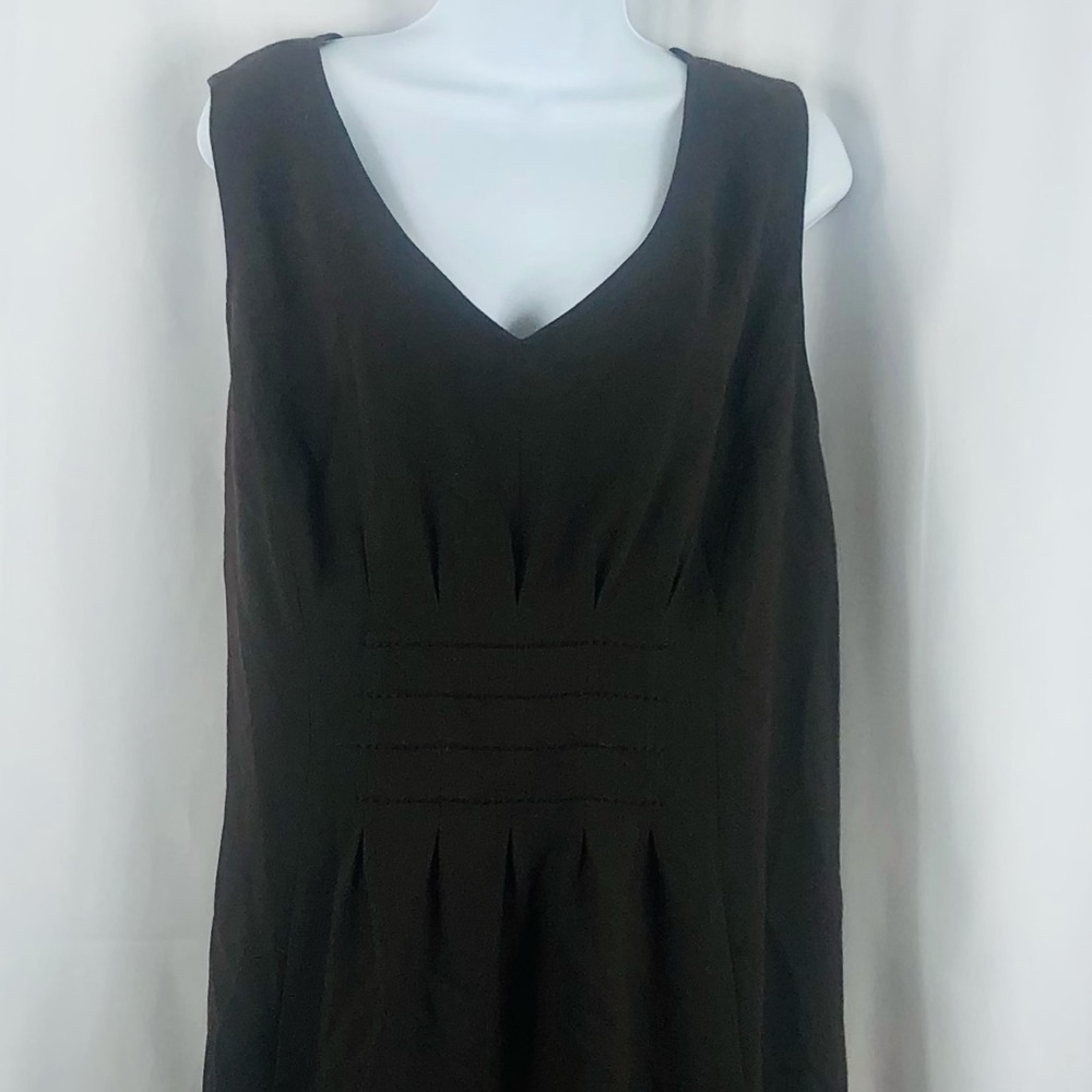 Ellen Tracy Wool fleece pleated front sleeveless dress pockets 16 - Picture 7 of 16